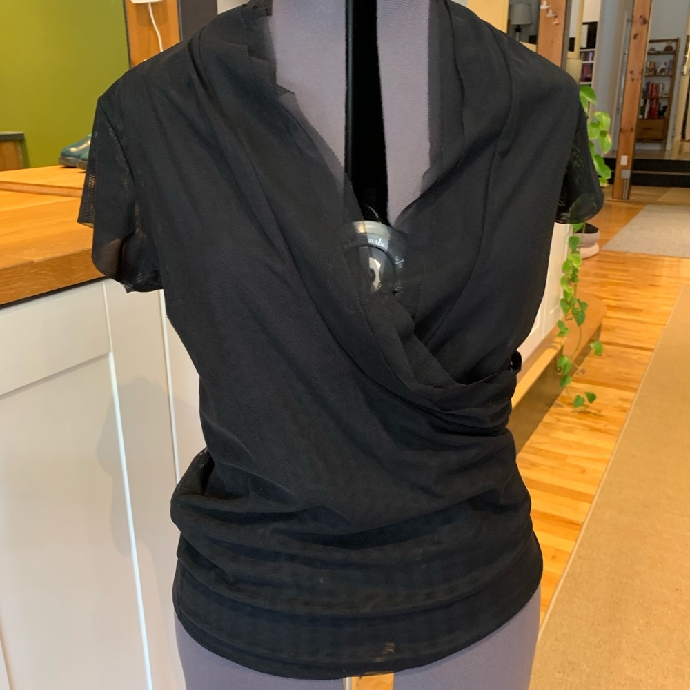 See through mesh, over shirt sz L, black